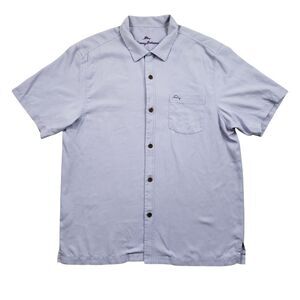 Tommy Bahama Royal Bermuda IslandZone Camp Shirt Mens Large Lavendar SIlk Blend